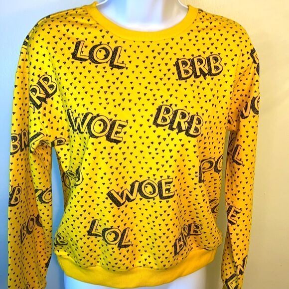 NEW...Yellow 🟡 and Black ⚫️ sweat shirt size S (small) from Forever21 - Picture 1 of 3